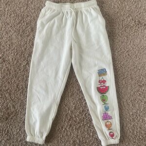 Official Jolly Rancher White High-Rise Drawstring Cuffed Sweatpants